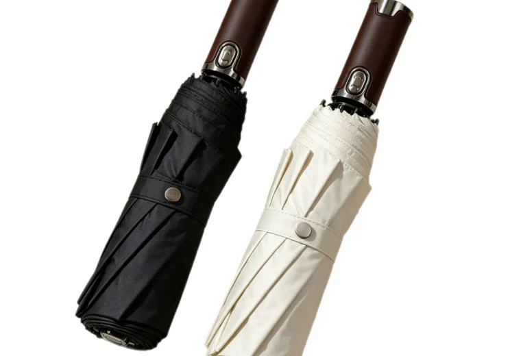 New Arrival: 23-Inch 10-Rib Automatic Folding Business Umbrella with UPF 50+ Black Coating