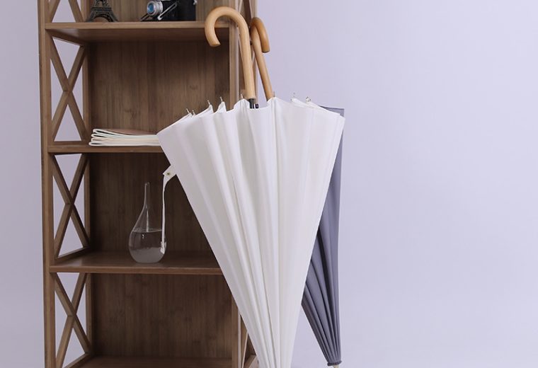 New B2B Custom Umbrellas: Wood Long Handle and UV Folding Models