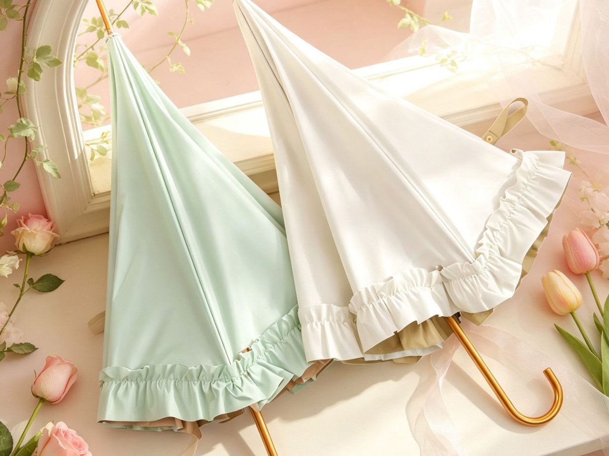 Wholesale Automatic Long Handle Ruffle Umbrella with Color Coating – Pastel Collection