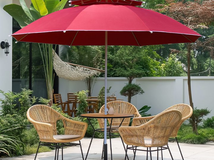 Double-Top Garden & Beach Umbrella – UPF 50+
