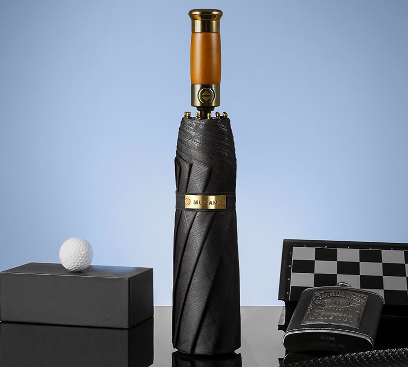 Custom umbrella model developed from a factory platform with a premium handle