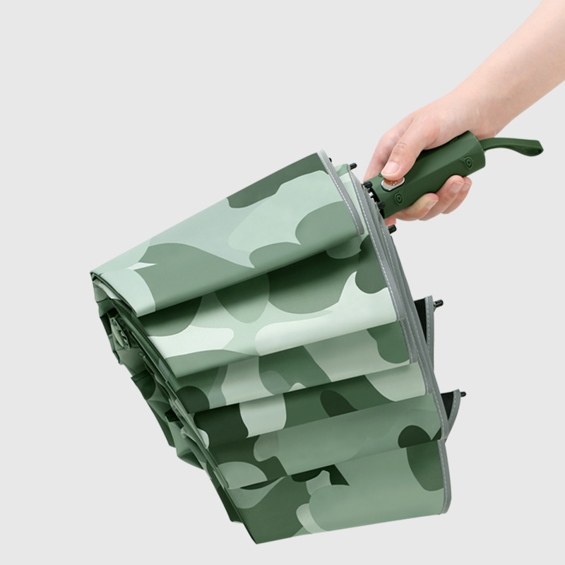 Wholesale 10-Rib Reversible Camo Business Folding Umbrella with Digital Print