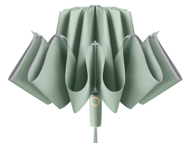 10-Rib Automatic Business Folding Umbrella, Black UV