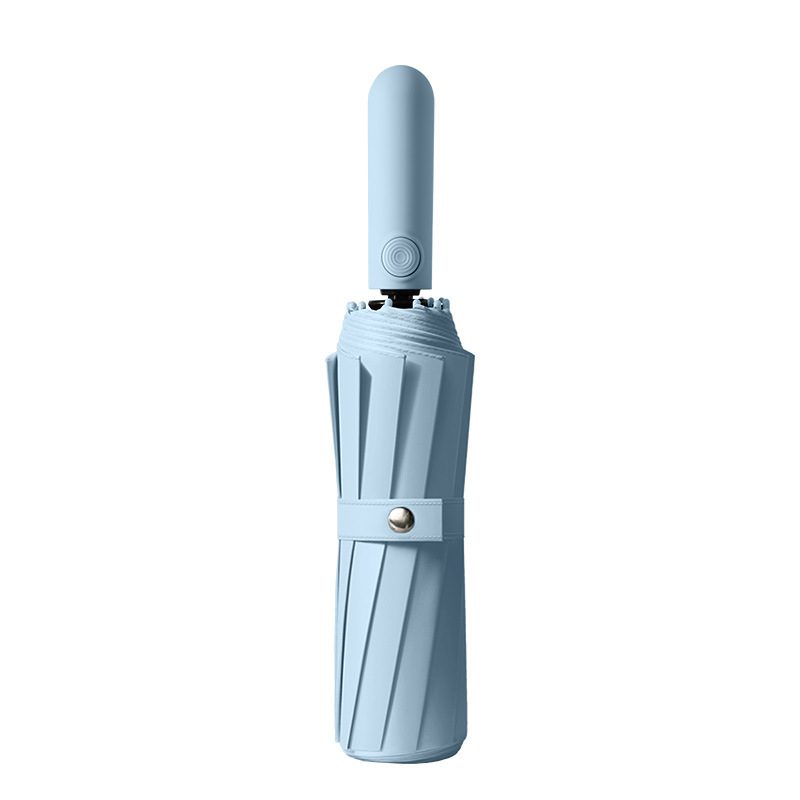 23 Inch 10-Rib Automatic Folding Business Umbrella – Sky Blue