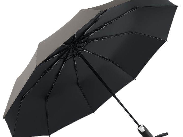 23 Inch 10-Rib Folding Business Umbrella – Truffle Grey