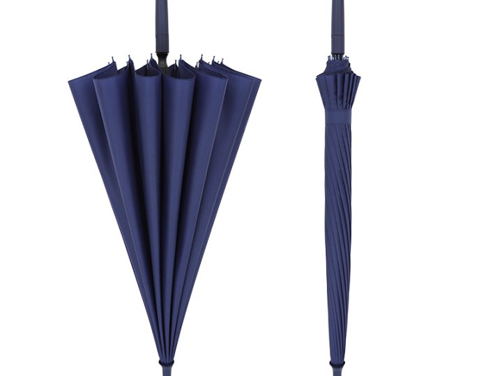 Wholesale 16-Rib 25-Inch Automatic Long Umbrella with Curved Handle