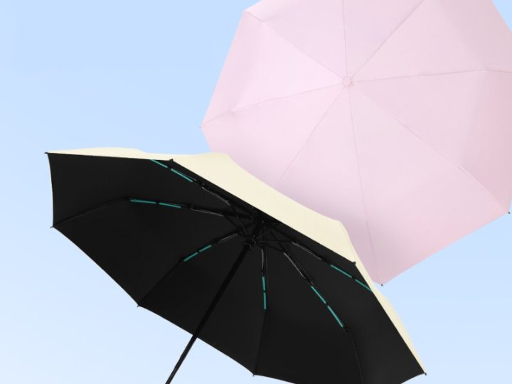 Wholesale 8-Rib Automatic Black UV Folding Umbrella with Lock Handle