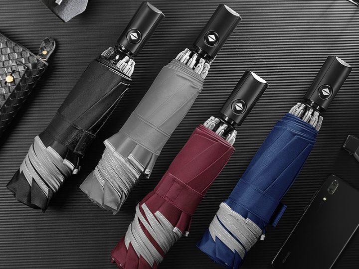 Wholesale 8-Rib Automatic Reflective Reverse Umbrella